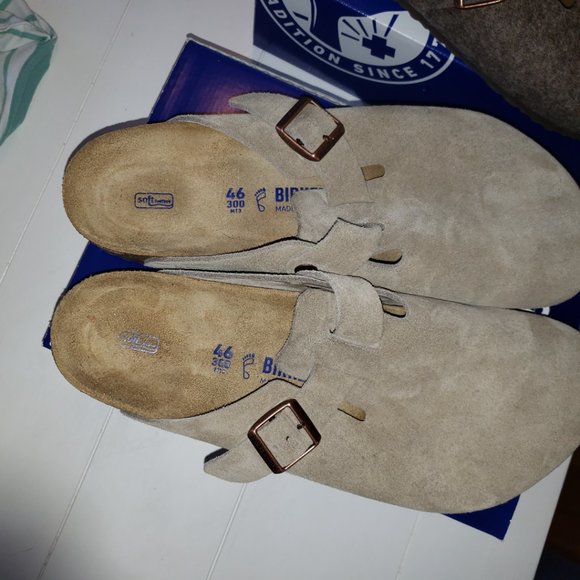 Birkenstock Boston Taupe and Cocoa Size 46 (US13M) - Picture 2 of 3